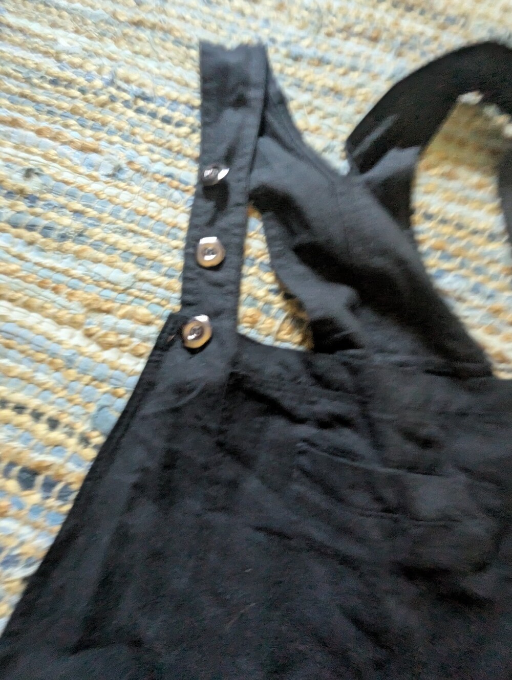NWT Black Overalls L Jumpsuit Minimalist Casual Relaxed Adjustable Button Strap - Picture 13 of 15